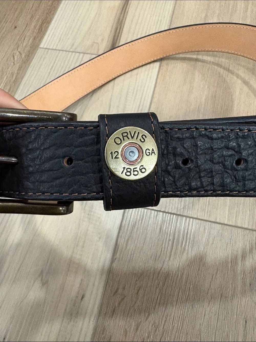 Orvis Bison Black Leather Shotshell Belt size 36